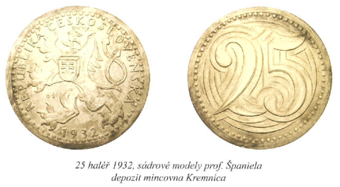 Detailní rozlišovací prvky 25 haléře 1932