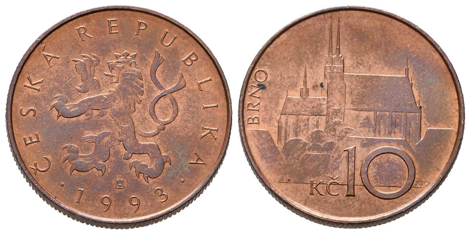10 Kč 1993 „Malé Kč“ — avers a revers
